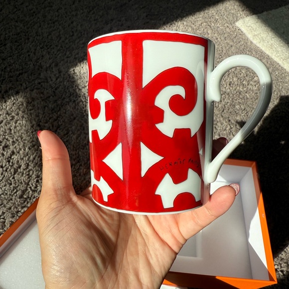 Hermes Red and White Coffee Mug